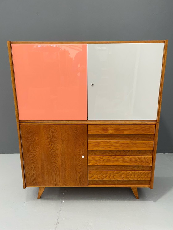 Image 1 of U-450 kast in eiken van Jiří Jiroutek voor Interiér Praha, Tsjecho-Slowakije, jaren 1960