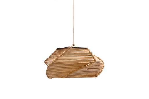 Vintage hanglamp gemaakt van gedraaid papier uit de jaren 60