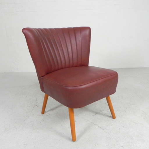Sedia da cocktail vintage rivestita in similpelle, anni '60