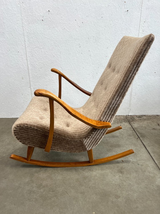 Image 1 of Sedia a dondolo vintage, in teak, Svezia, anni '50