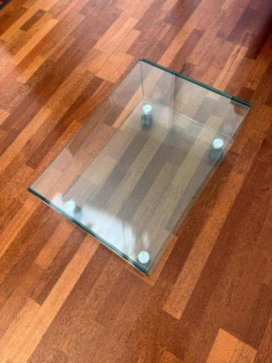 Schöner Glas-Beistelltisch Und/Oder TV-Möbel – Beistelltische, Metal (photo 3 of 5)