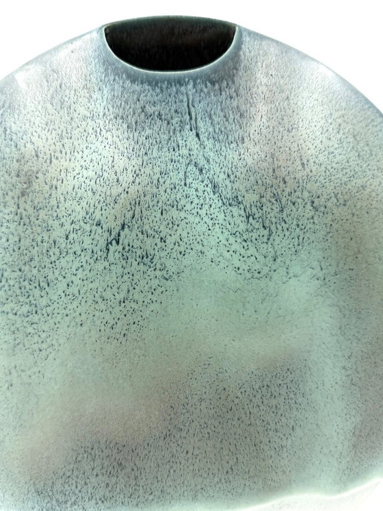 Image 1 of Jarrón solifleur de cerámica azul de mediados de siglo, Francia 1970