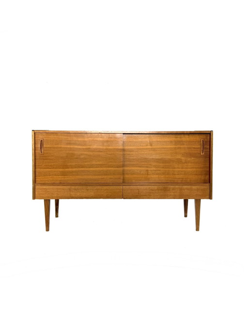 Vintage notenhouten TV-kast/LP-kast ‘60