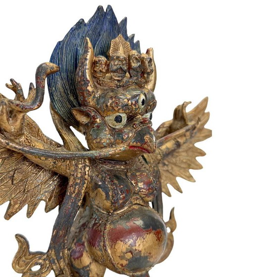 Garuda Beeld op Demon Verguld Brons Himalaya – Tantrische Beschermfiguur – Beeldhouwkunst, Bronze (photo 3 of 14)