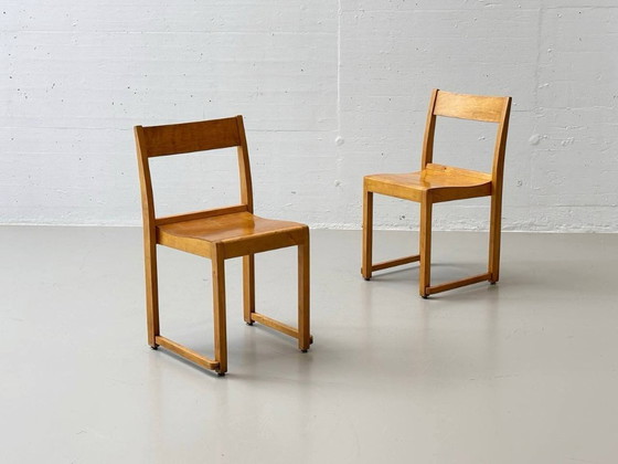 Image 1 of Set di 4 sedie da orchestra di Sven Markelius, anni '40