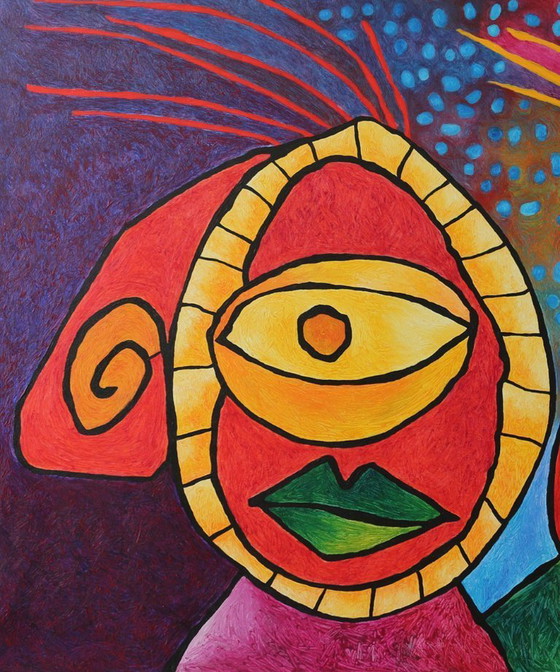 Image 1 of Paul Megens painting from 2006: 'behave old man, behave !'