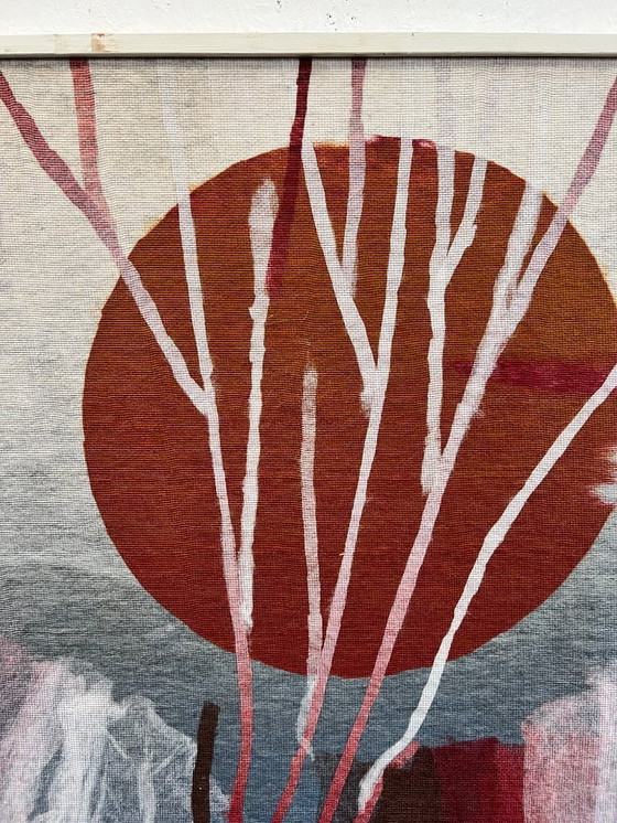 Image 1 of Artwork, Painting, Setting Sun, Painted On Jute, 1980's