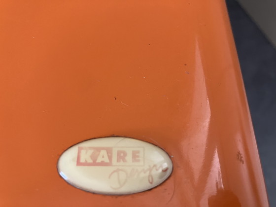 Image 1 of Tavolino girevole in acciaio arancione vintage Kare Design