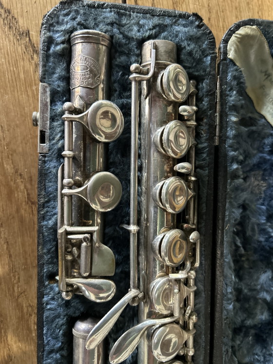 Flauto traverso Florent Hofinger 1900 Bruxelles nella scatola originale – Oggetti decorativi, Metallo, Velluto (photo 4 of 6)