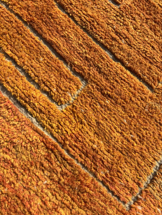 Image 1 of Zonsondergang Oranje Marokkaanse Mrirt Vloerkleed - 300x220 cm - Handgemaakt Wollen Berber Tapijt
