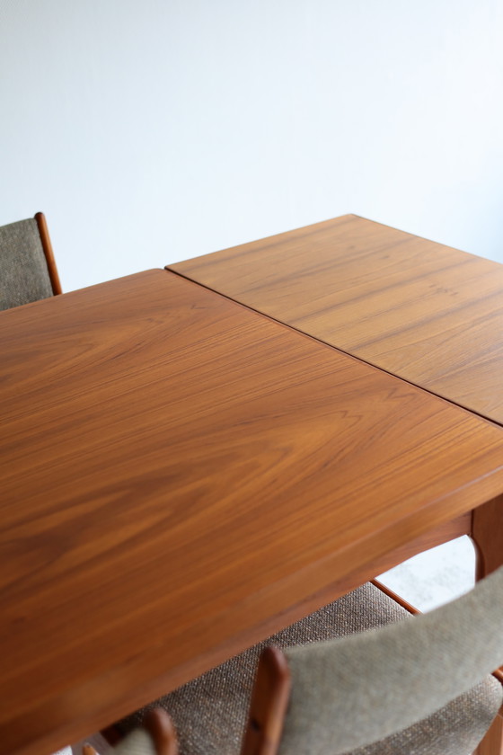 Image 1 of Extendable dining table by Henny Kjaernulf, Danish design, 1960s