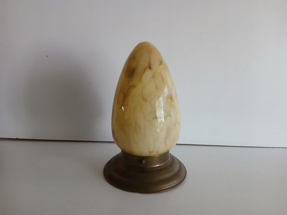 Plafondlamp – Art Deco - Gemarmerd – Plafondlampen, Brass, Vintage (photo 6 of 6)
