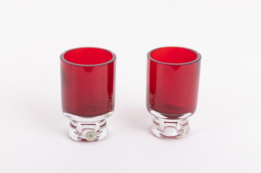 Mid-Century Reijmyre Red Glass Vase Designed by Monica Bratt, 1950’s