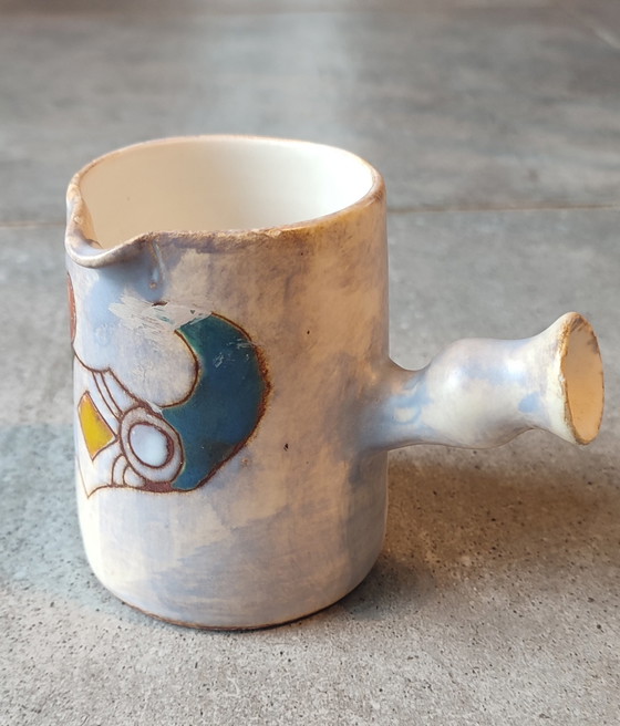 Image 1 of Ceramic creamer pitcher signed Marie-Christine Treinen