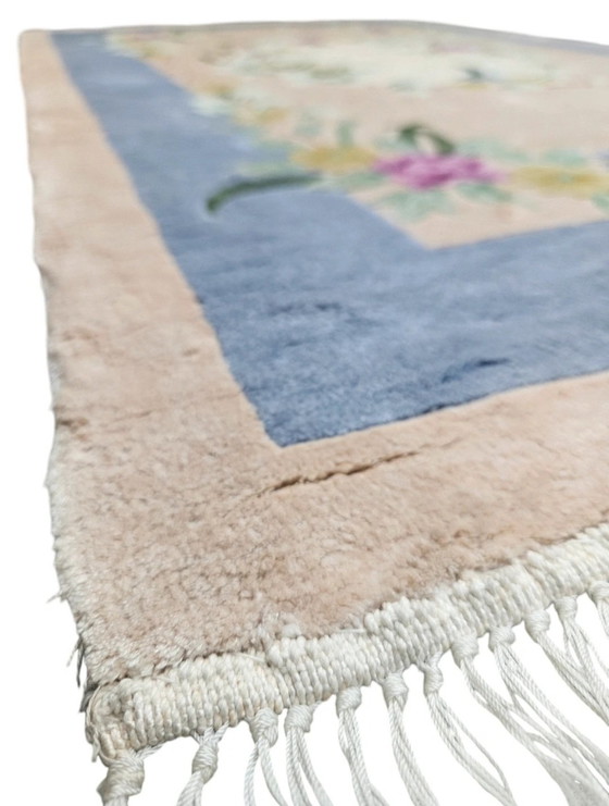 Image 1 of Handgeknoopt Oriental Zijde tapijt floral China NEW 93x152cm