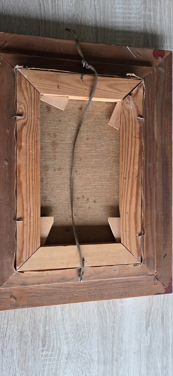 Dipinto a olio Paesaggio con chiesa – Dipinti e disegni, Textile, Wood (photo 3 of 5)