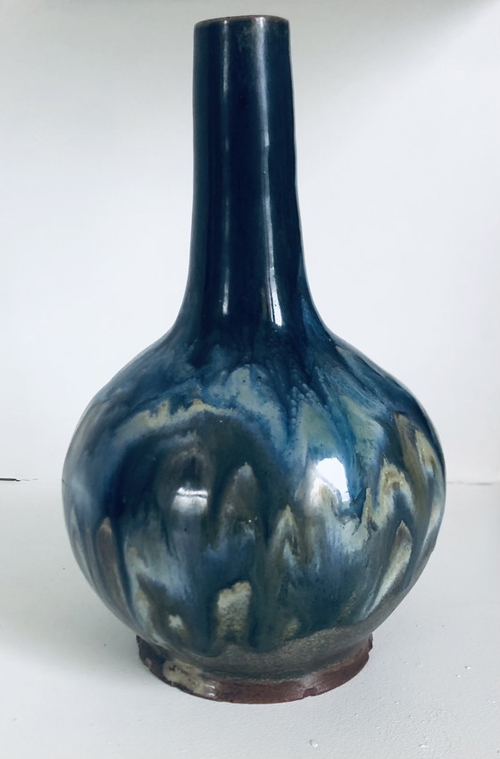 Image 1 of Art Deco Labrec flamed stoneware vase