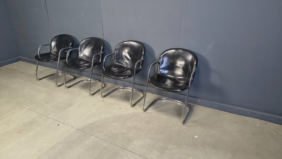 Image 1 of Gastone Rinaldi eetkamerstoelen voor Thema Italië, jaren 70 - set van 4