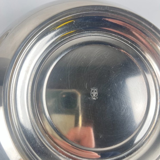 Image 1 of Fuente/sopera italiana de metal plateado para verduras, PM Italy, circa 1960-1980
