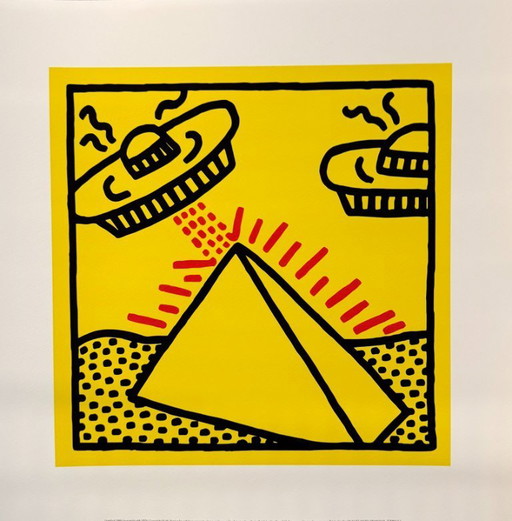 Keith Haring (1958-1990), Untitled, 1984, (pyramid with UFOs), copyright Keith Haring Foundation, Licensed by Artestar New York,