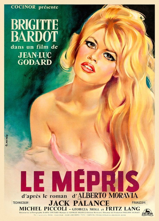 Le Mépris - Film von Godard 1963, M. Piccoli und B. Bardot - Poster 70x100 cm