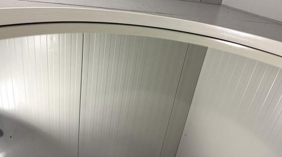 Image 1 of Specchio da parete rotondo XXL in legno bianco, anni '60-'70