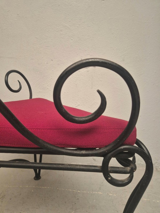 Image 1 of 90's neo-barokke smeedijzeren troon