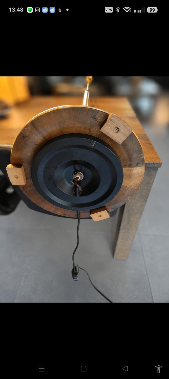 Studio Wohnraumleuchten, Hollywood Regency., Stehleuchten, Messing, Holz, Braun (Foto 8 von 15)