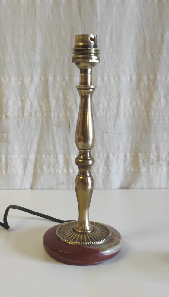 Neo-Classical Style Brass Table Lamp - Mid-20th Century (photo 3 of 8)
