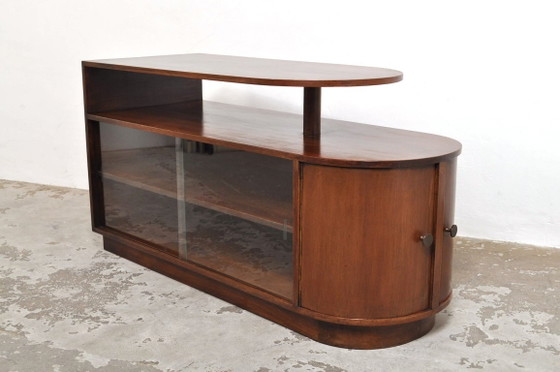 Art Deco Divider Walnut, 1930s – Sideboard, Glass, Wood (photo 12 of 14)