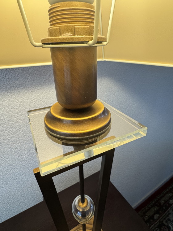 Image 1 of 🔷 UNICUM | Il Paralume Marina Bronze Table Lamp | Italian Design | Murano Glass | 1987-1995