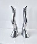 2 x IKEA Anna Everlund / Efverlund candlesticks, zigzag pattern, 1980s