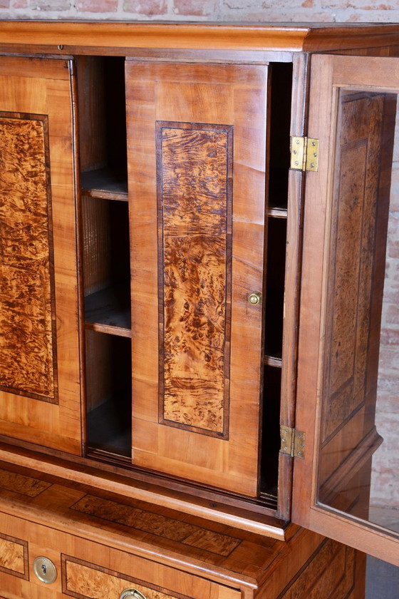 Restauriertes Empire-Sideboard, Kirschholz, wiederbelebter polnischer, tschechischer Stil, 1790er Jahre (photo 15 of 40)