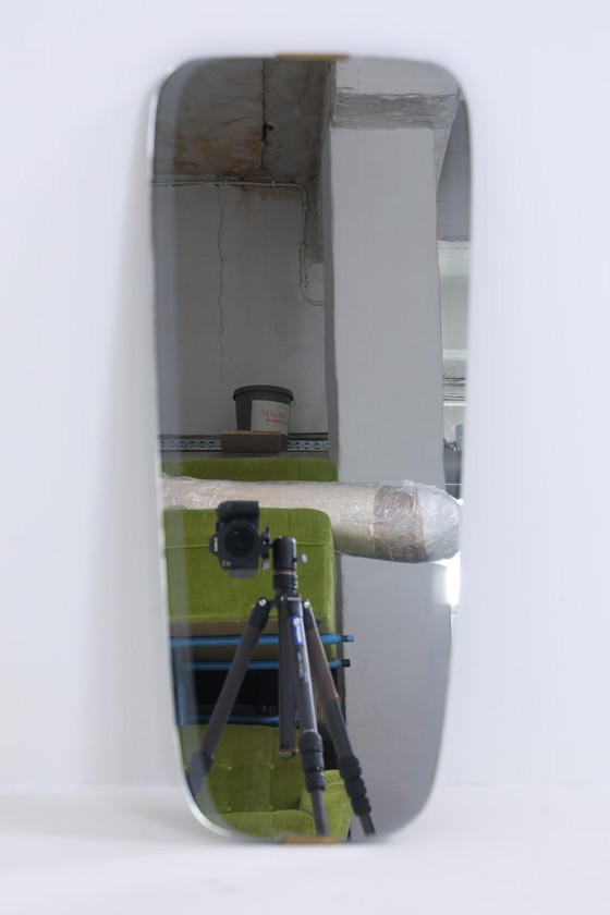 Image 1 of Vintage Miroir années 60 | Mid Century Suspendu Miroir Bois Rétro Incliné Vintage #06-04