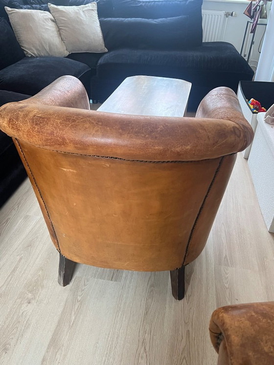 2x Sheepskin Club Armchairs – Nico van oorschot amsterdam, Leather (photo 5 of 14)