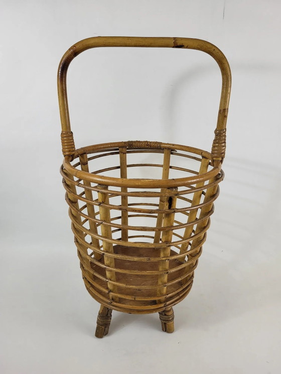 Rattan basket 60s – Decorative Objects, Wicker, Vintage (photo 4 of 6)