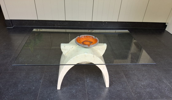 Image 1 of Travertijnen salontafel jaren 80