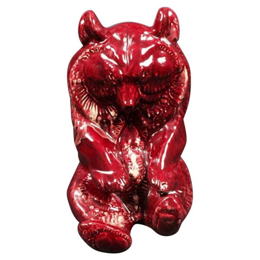 Ours en céramique Art Déco belge par Thierry van Rijswijck & Roger Guerin, années 1930