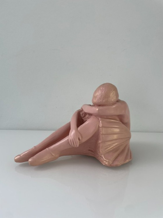 Image 1 of Statue vintage de danseuse de ballet rose