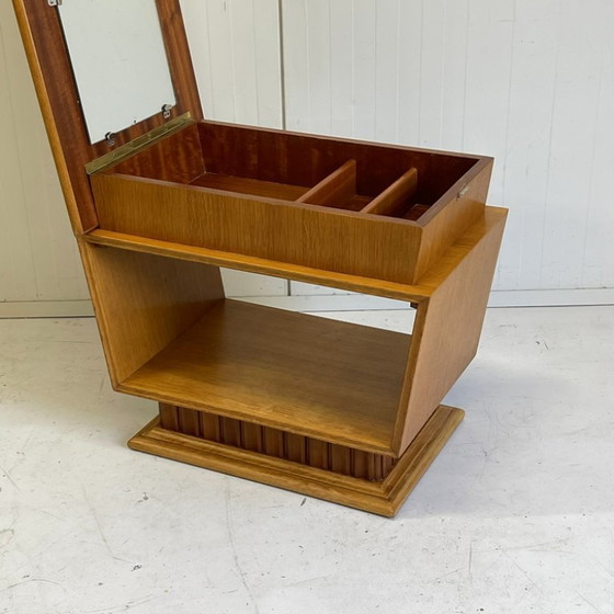 Image 1 of Midcentury vintage audio cabinet dressing table sewing cabinet Art Deco