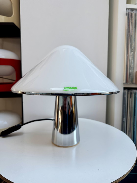 Image 1 of Lampe de table vintage Harvey Guzzini Elpis Mushroom - Mid-Century Modern Italian Design (1968-1982)