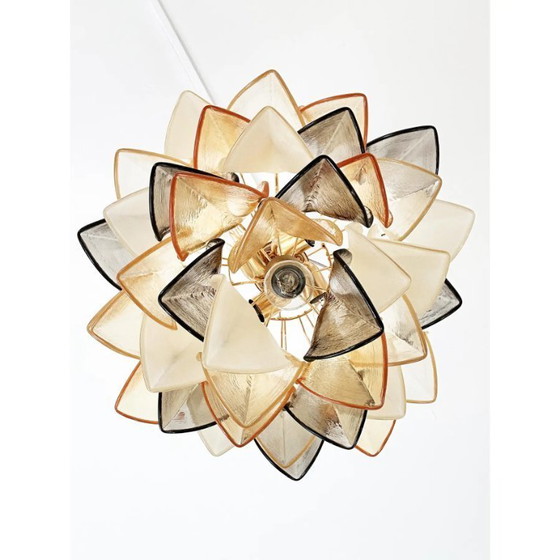 Image 1 of Contemporary Modern Multicolor Amber "Rondini" Murano Chandelier by Simoeng