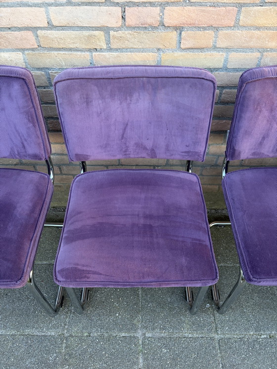 Image 1 of 🪑💜 10 Paarse Zuiver Ridge Rib Ribstof stoelen