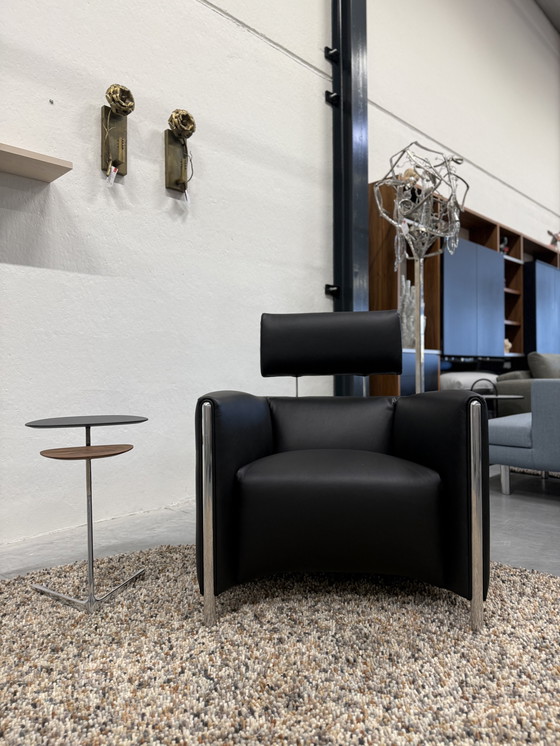 Image 1 of Leolux Goncharov Sessel, schwarzes Leder