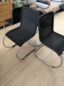 Chaises traîneaux Tecta B42 noires, de style Bauhaus (4x)