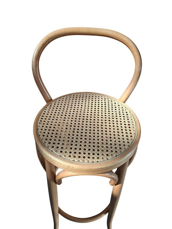 Image 1 of Set di 5 Sgabelli Thonet Style in Legno Curvato e Paglia di Vienna '70