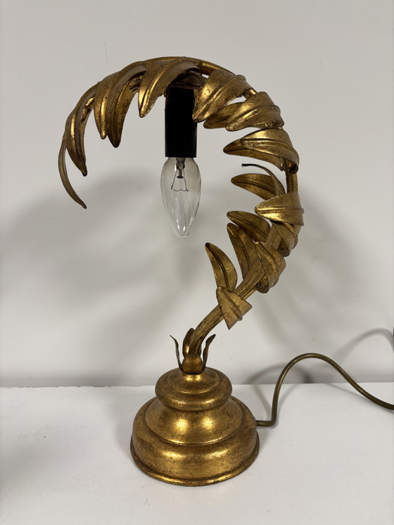 Image 1 of Hollywood Regency gilded table lamp in the style of Hans Kögl, Germany, 1970s