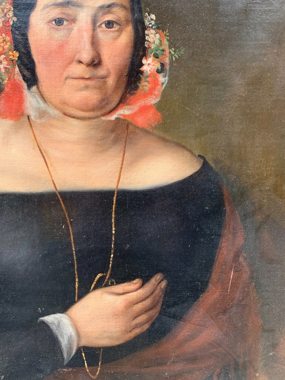 19th Century Oil on Canvas Portrait of a Lady, Paintings & Drawings (photo 7 of 7)