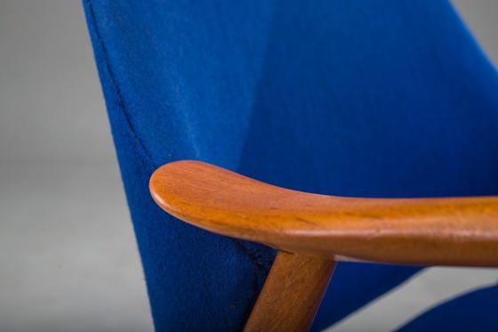 Image 1 of Fauteuil in blauw en teak van Alf Svensson voor Dux, 1960