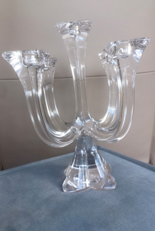 Bougeoir en cristal Villeroy & Boch à 5 branches, 25 cm de hauteur.